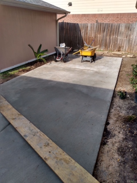 AFTER - Concrete Patio & Walkway Installation in Crosby, TX