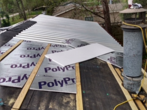 DURING - Metal Roof Replacement in Dayton, TX